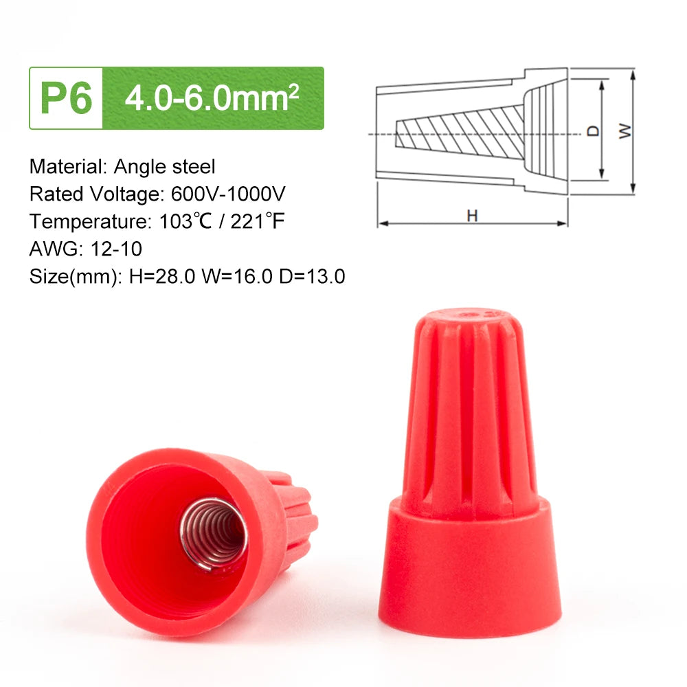 50PCS Colorful Electrical Wire Connectors – Insulated Crimp Twist Nuts