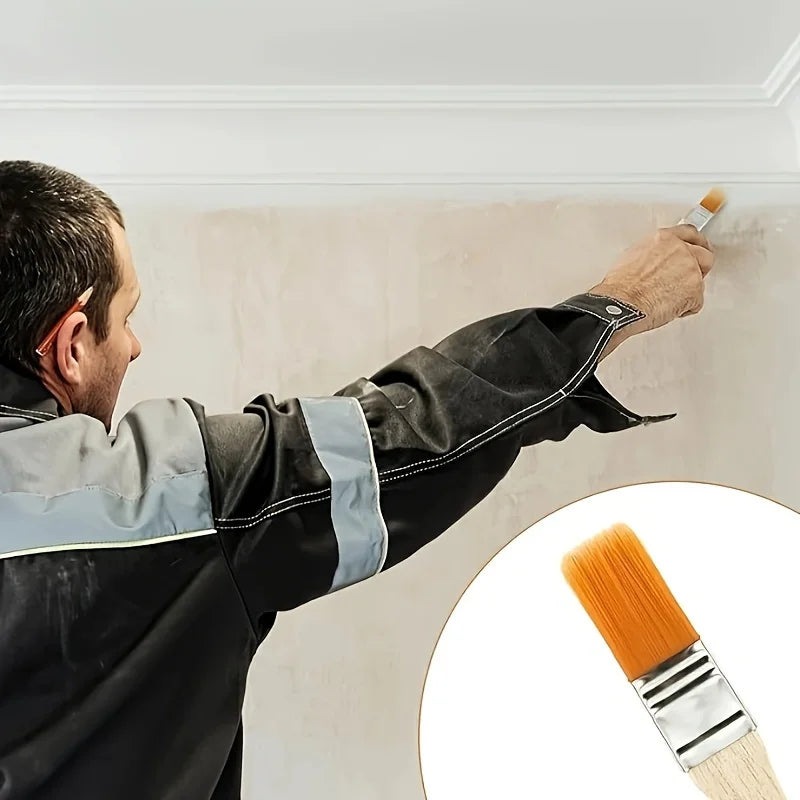 24/48/72 Pcs Nylon Paint Brushes with Short Wooden Handle