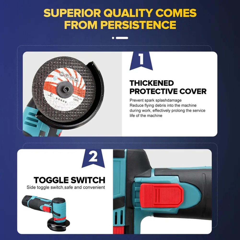 12V Cordless Angle Grinder – 19,500RPM Cutting & Polishing Tool