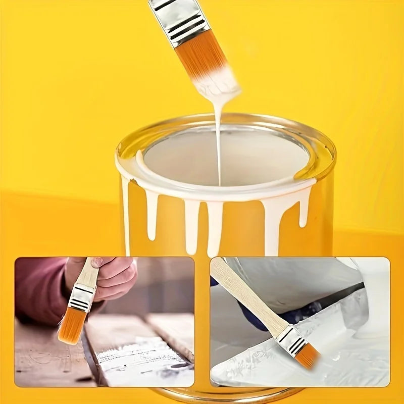 24/48/72 Pcs Nylon Paint Brushes with Short Wooden Handle