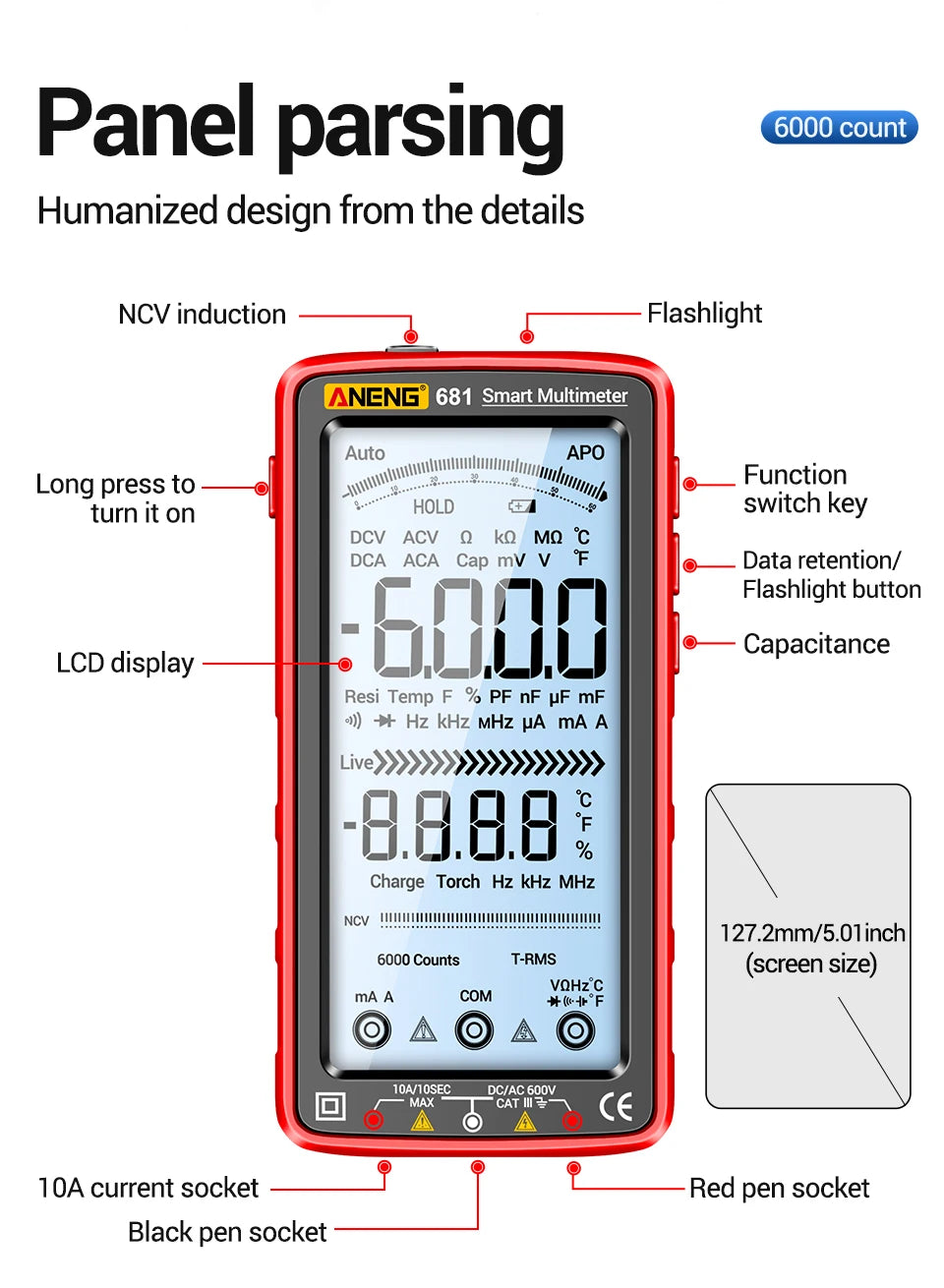 ANENG 681 Rechargeable Digital Multimeter