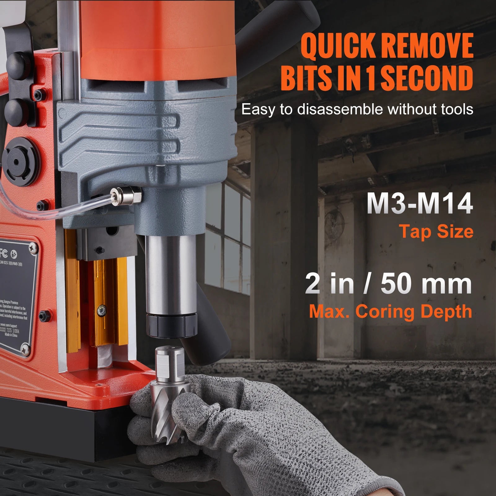 SucceBuy 1300W/1400W Magnetic Drill Press – 2" Electric Boring Machine