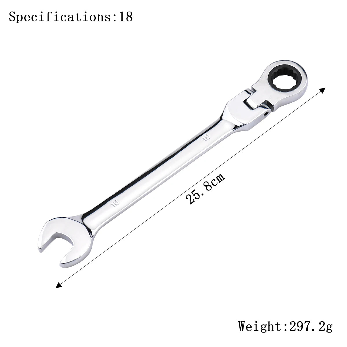 Ratchet Wrench Spanner 72-Tooth Flexible Head