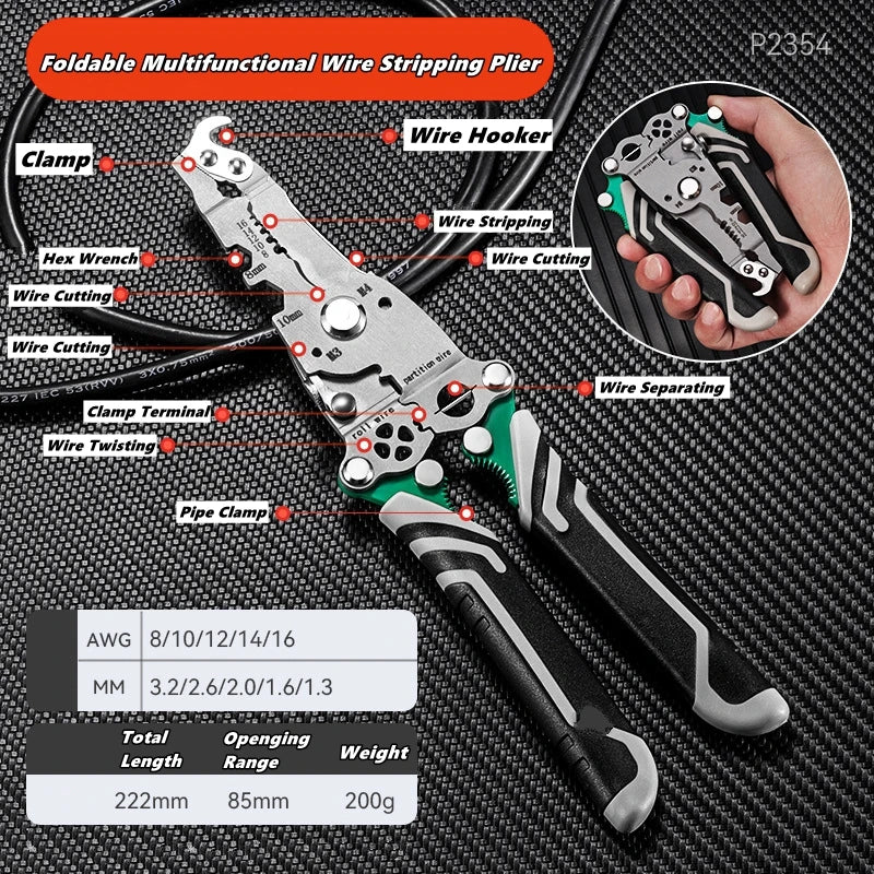 Multifunctional Wire Stripper Tool with Electrical Test Pen