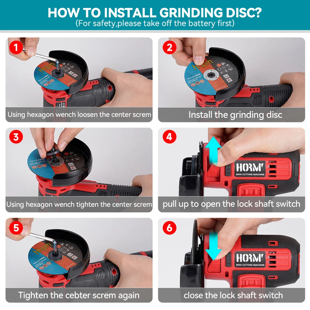 12V Handheld Circular Saw – Red Mini Cutting Machine with Disc