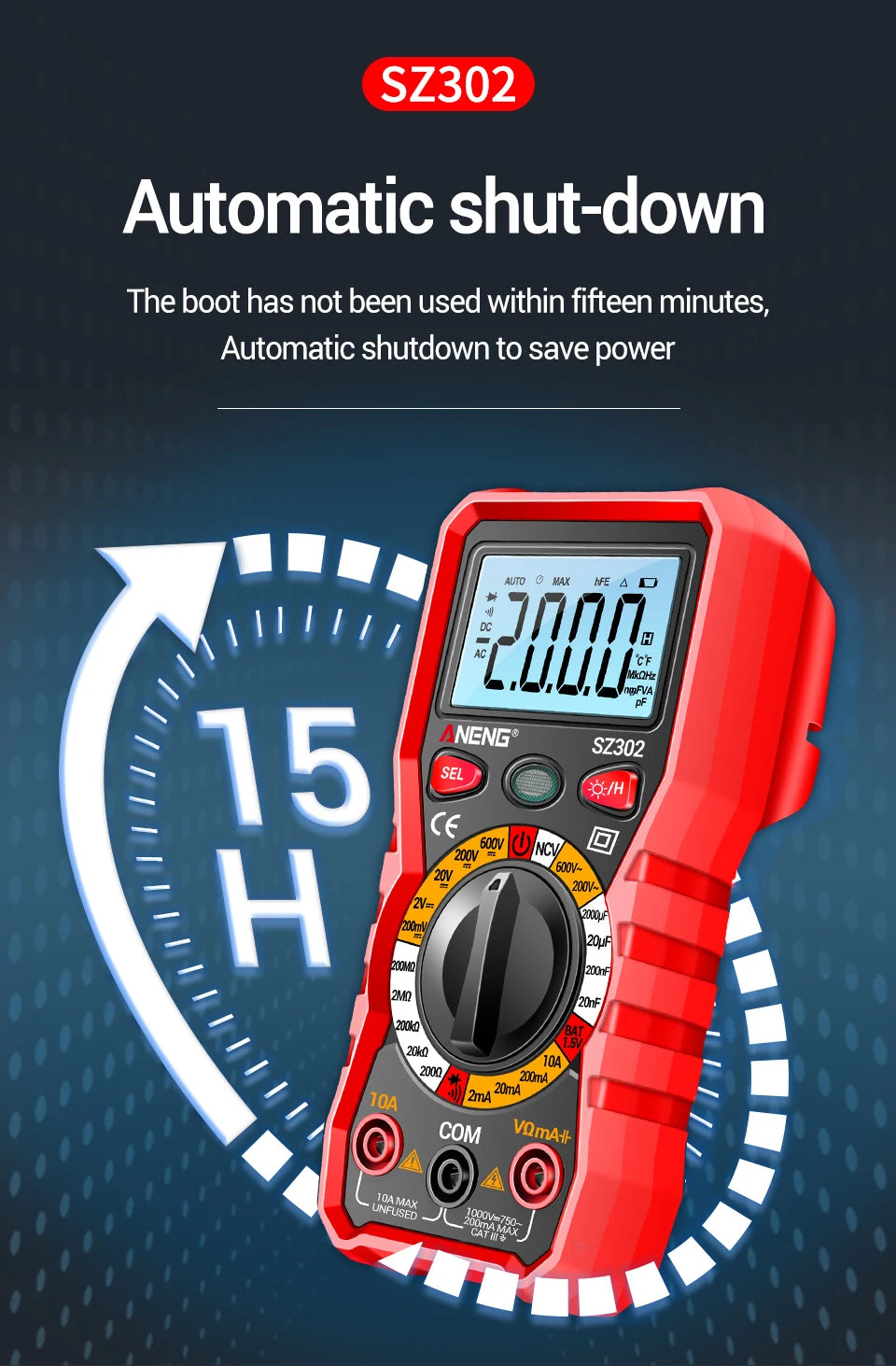 ANENG SZ302 LCD Digital Multimeter