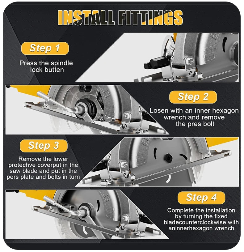 EGOD 5-Inch Brushless Circular Saw – Cordless, Fits Dewalt 20V Battery