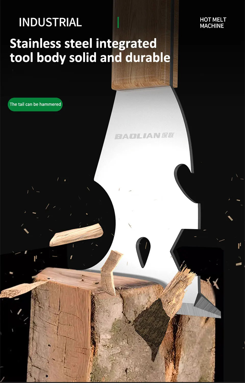 Stainless Steel Painter Scraper with Hammerhead