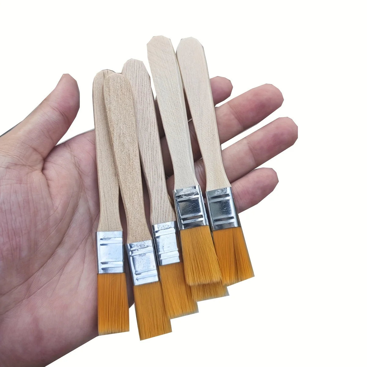 24/48/72 Pcs Nylon Paint Brushes with Short Wooden Handle