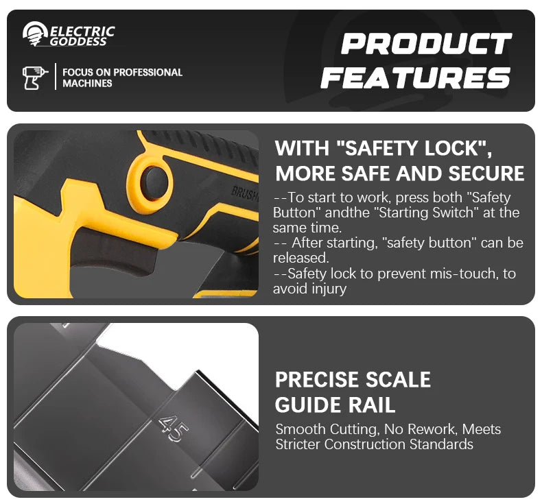 EGOD 5-Inch Brushless Circular Saw – Cordless, Fits Dewalt 20V Battery