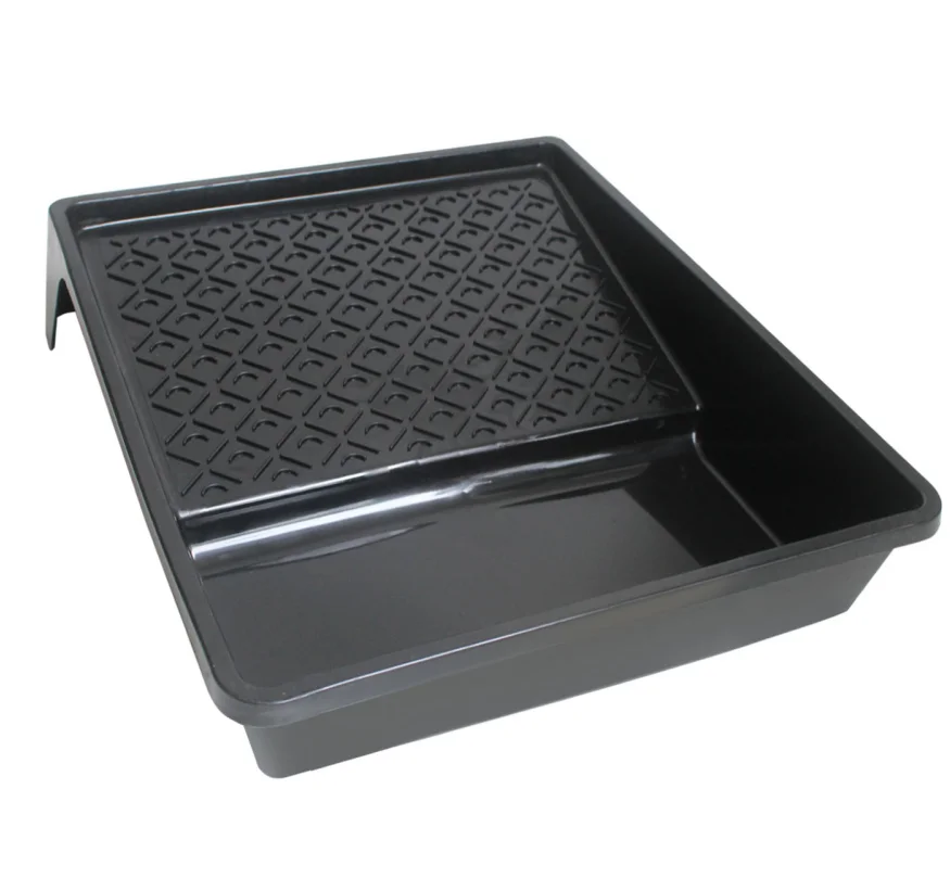 10-Inch Paint Tray, Black Plastic Paint Pan for Rollers & Brushes