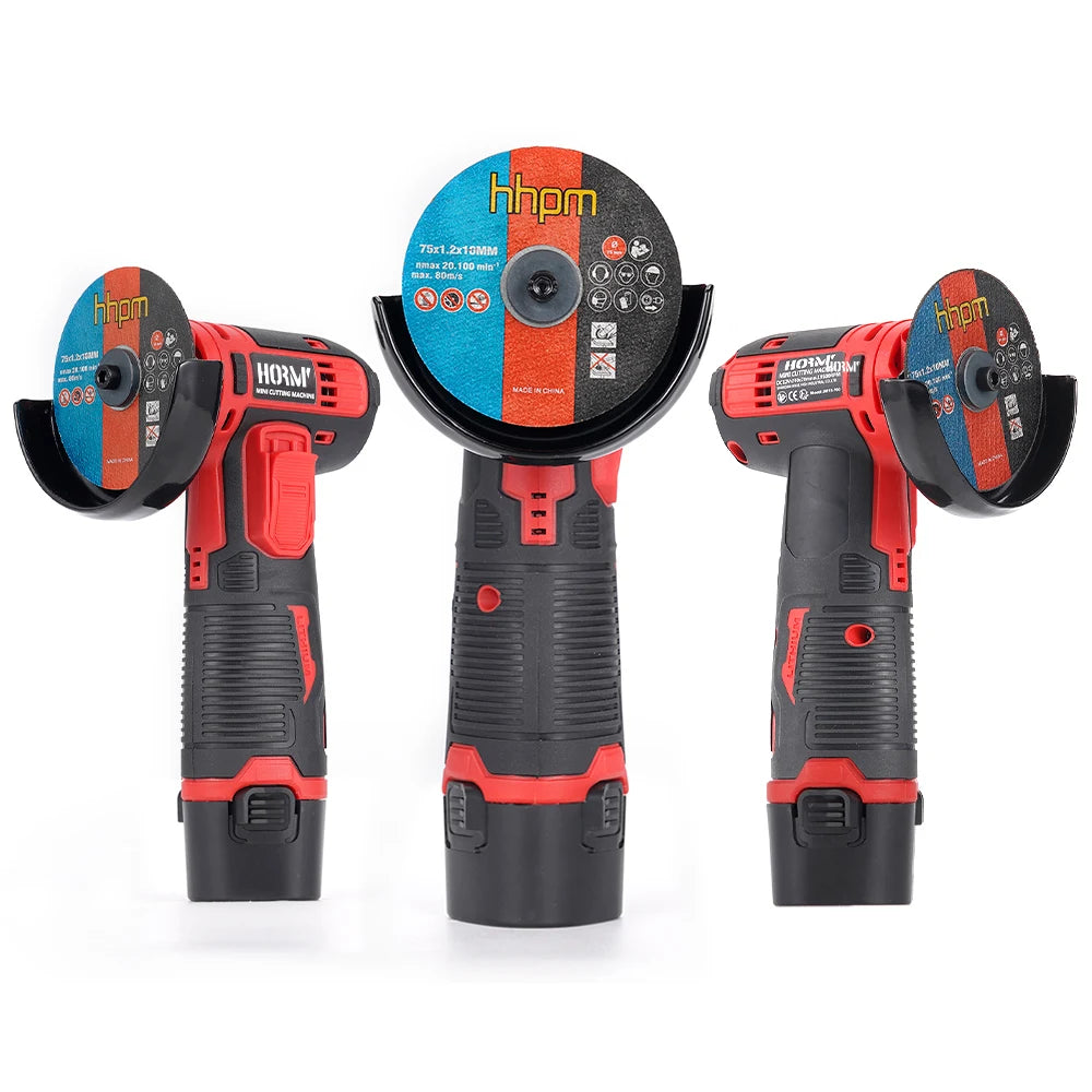 12V Handheld Circular Saw – Red Mini Cutting Machine with Disc