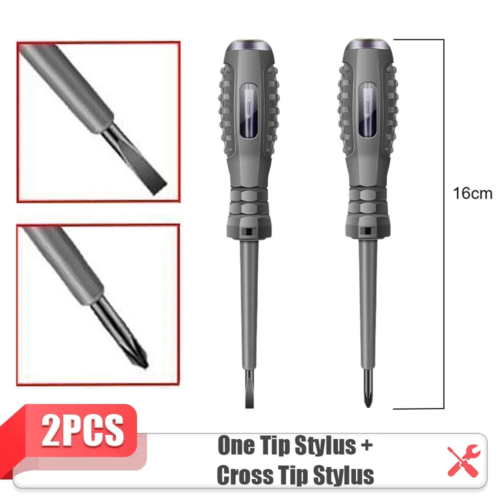 2PCS Voltage Tester Screwdriver Set 12–220V