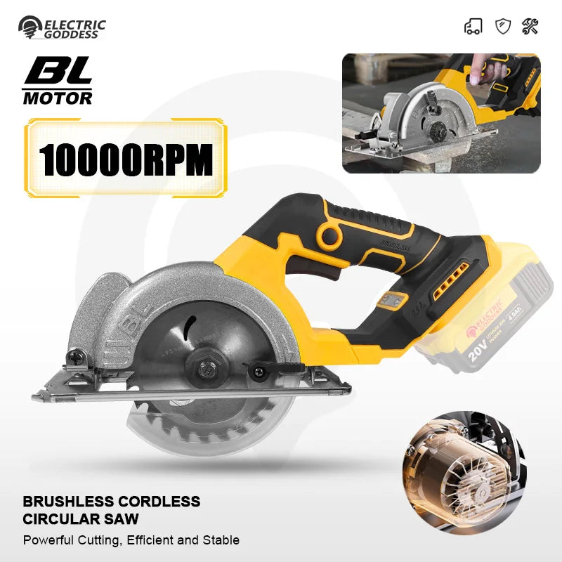 EGOD 5-Inch Brushless Circular Saw – Cordless, Fits Dewalt 20V Battery