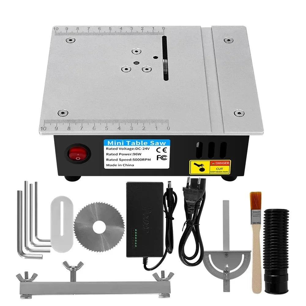 96W Mini Bench Table Saw – Adjustable DIY Woodworking Cutter