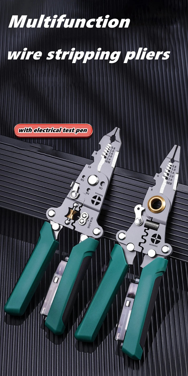 Multifunctional Wire Stripper Tool with Electrical Test Pen