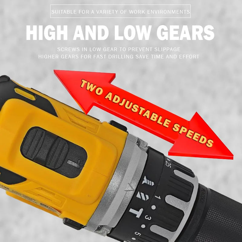 13mm Brushless Cordless Impact Drill – 20V, Fits Dewalt Battery