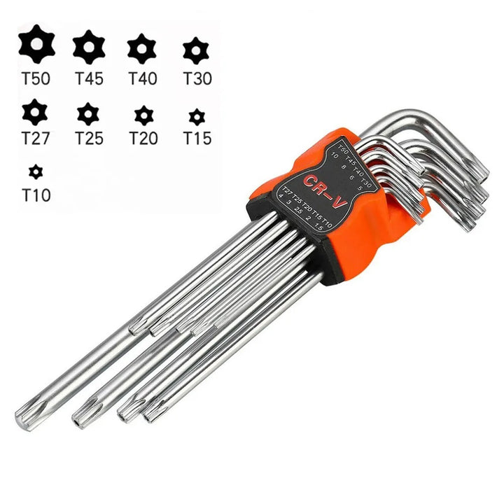 9pcs L-Type Double-End Hex Torx Wrench Set