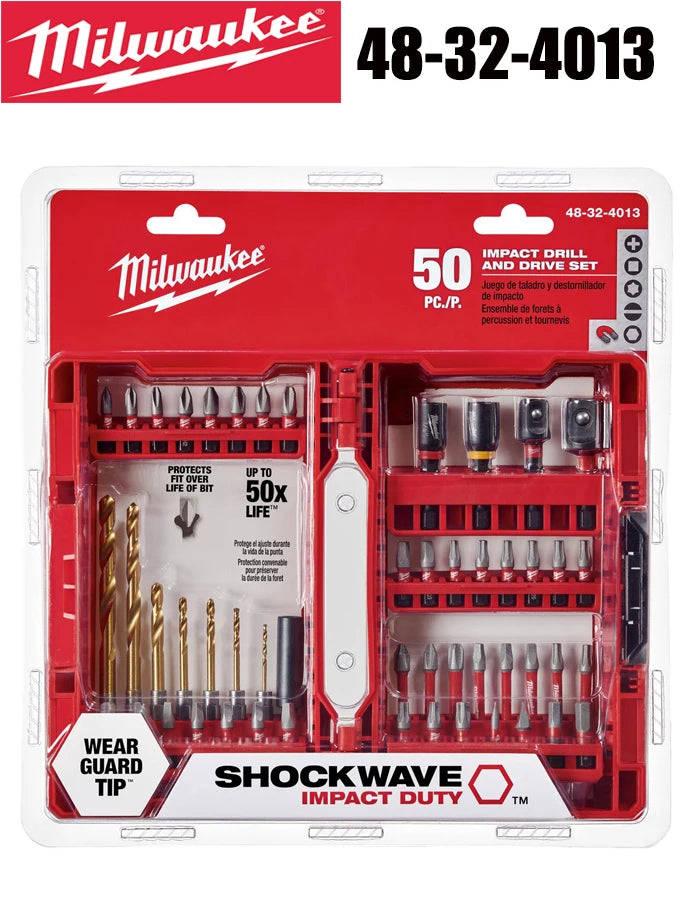 Milwaukee 48-32-4013 SHOCKWAVE 50-Piece Impact Duty Drill & Drive Bit Set