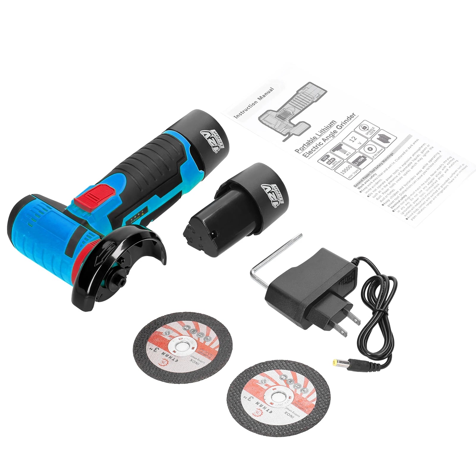 12V Cordless Angle Grinder – 19,500RPM Cutting & Polishing Tool