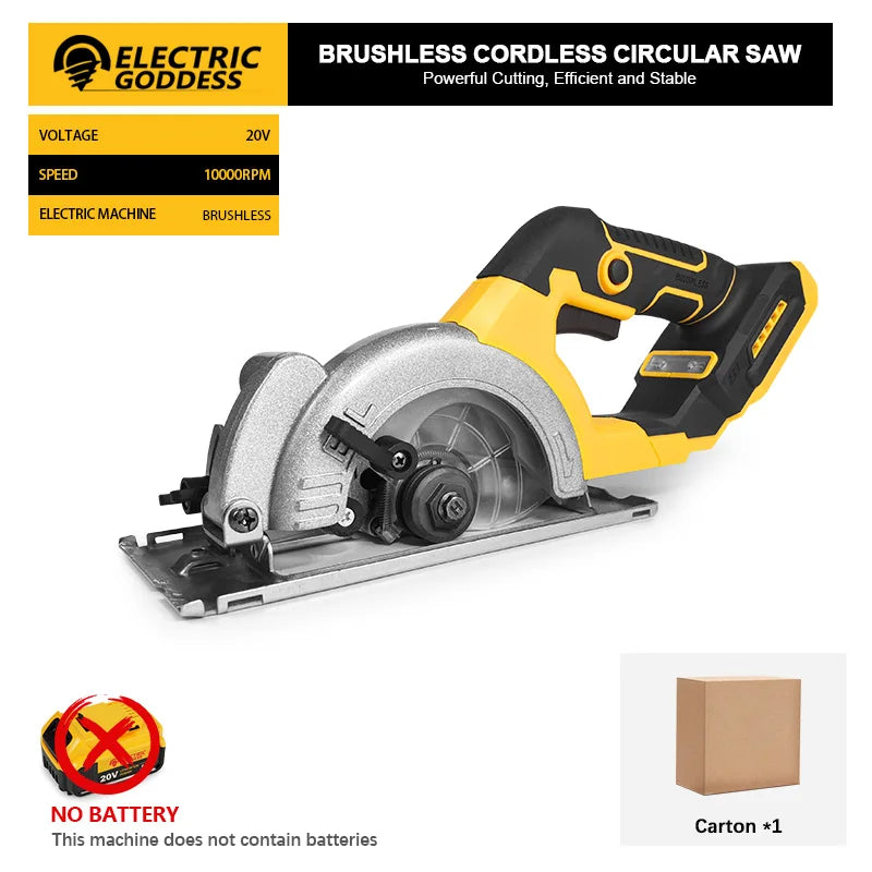 EGOD 5-Inch Brushless Circular Saw – Cordless, Fits Dewalt 20V Battery