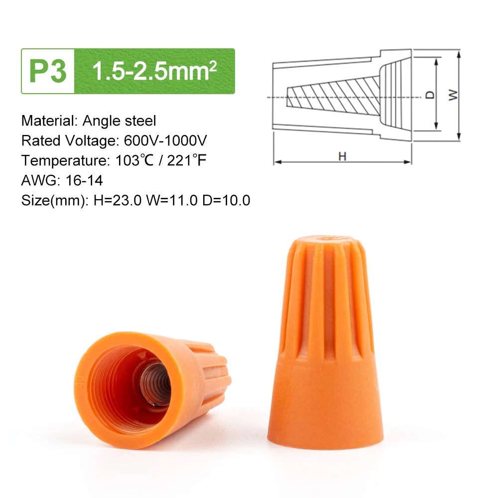 50PCS Colorful Electrical Wire Connectors – Insulated Crimp Twist Nuts