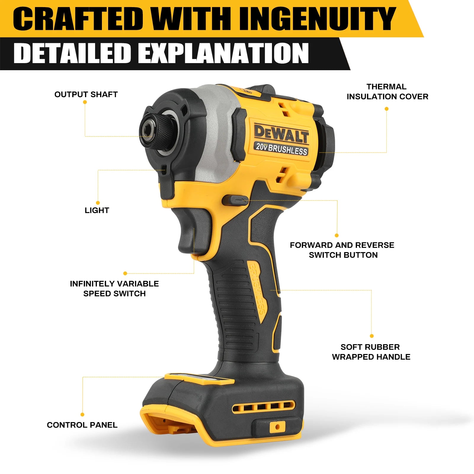 DeWalt DCF805 DCD850 Brushless Cordless Electric Screwdriver & Impact Drill Combo Kit