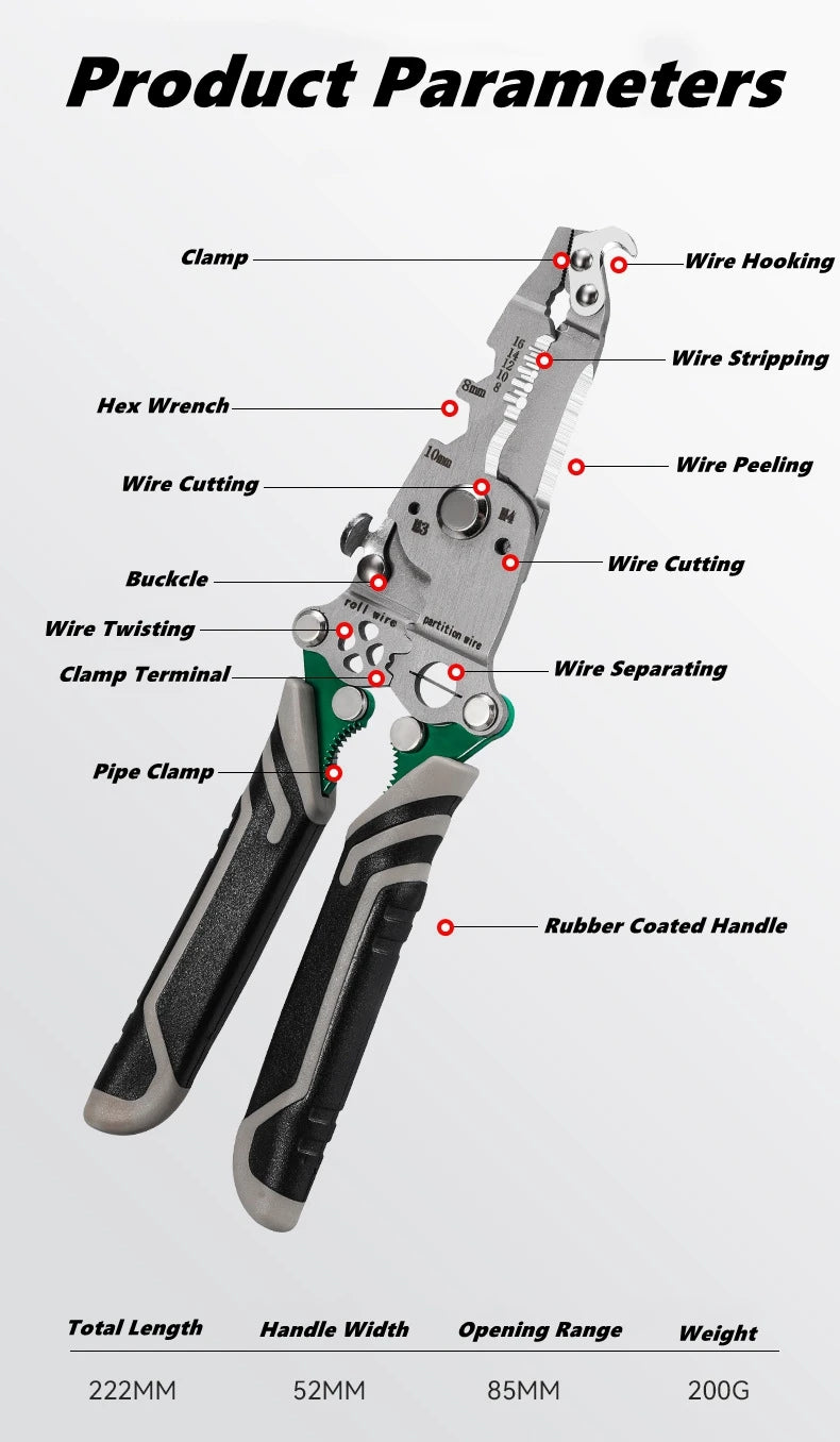 Multifunctional Wire Stripper Tool with Electrical Test Pen