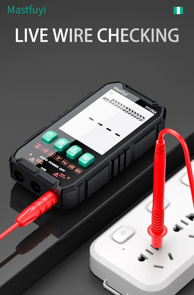 MASTFUYI Digital Multimeter – True RMS Auto-Range Volt/Amp/Ohm Tester